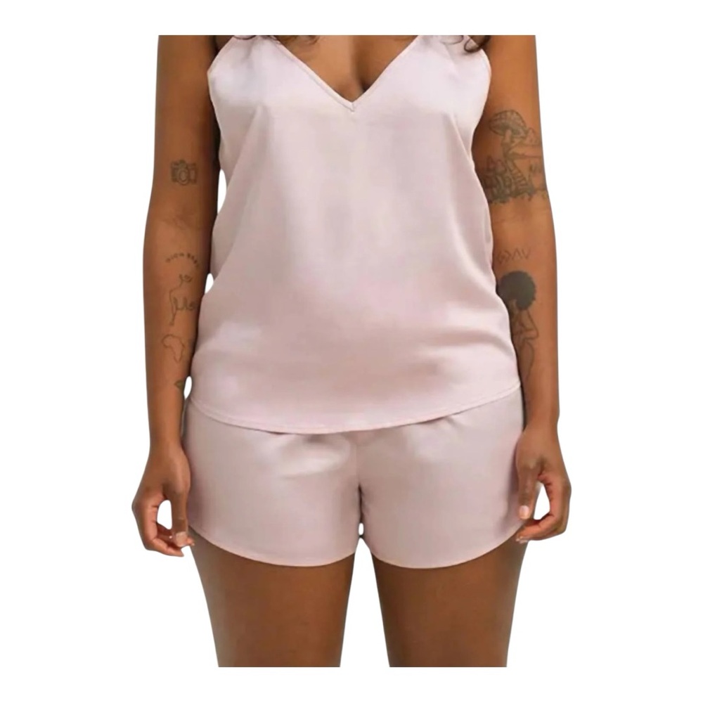 NIB-Ettitude-bundle Women’s Sateen Shortie with the matching Sateen Cami in Rose